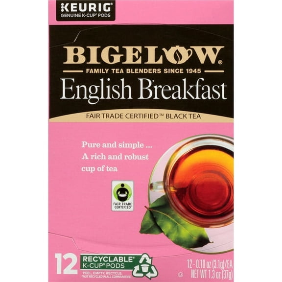 Bigelow Tea English Breakfast Black Tea Keurig K-Cup Pods, Caffeinated Tea Keurig Tea Pods, 12 Count Box (Pack of 6), 72 Total K-Cup Pods