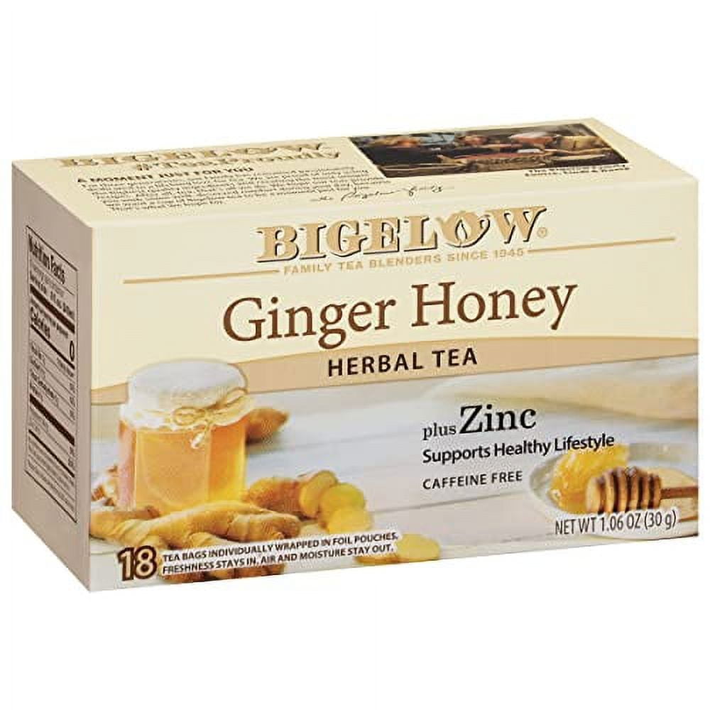Bigelow Tea Ginger Honey plus Zinc, 18 Count (Pack of 6), 108 Total Tea Bags
