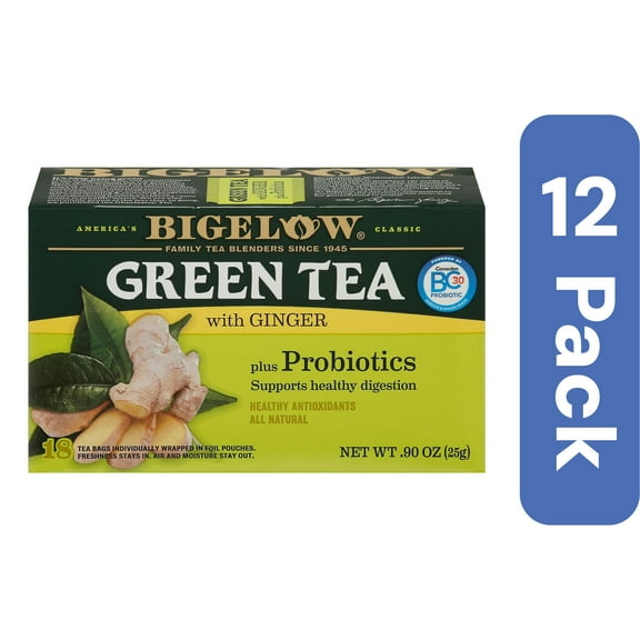 Bigelow Tea Green Ginger Probiotic 0.9 oz (Pack Of 12)