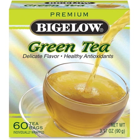 Bigelow Tea Green Tea 60 Count, Premium Blend Bulk Box, Green Tea, Caffeinated 1 Box of 60 Tea Bags