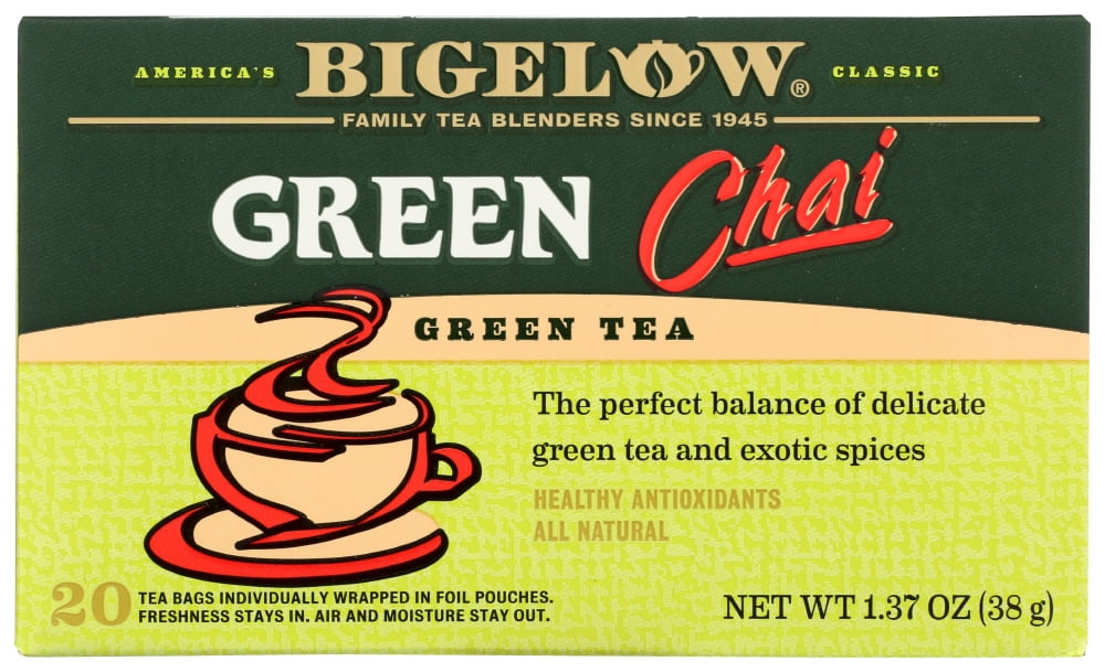 Bigelow Tea, Green Tea, Green Chai, 20 Count - Walmart.com
