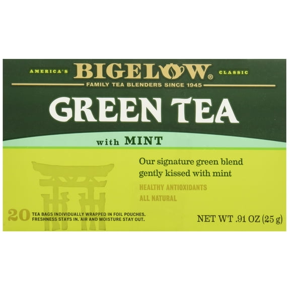 Bigelow Tea Green Tea With Mint, 20 Ct Packaging May Vary
