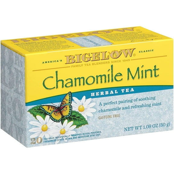 Bigelow Tea Herbal Tea Caffeine Free Chamomile Mint - 20 Tea Bags Pack of 4