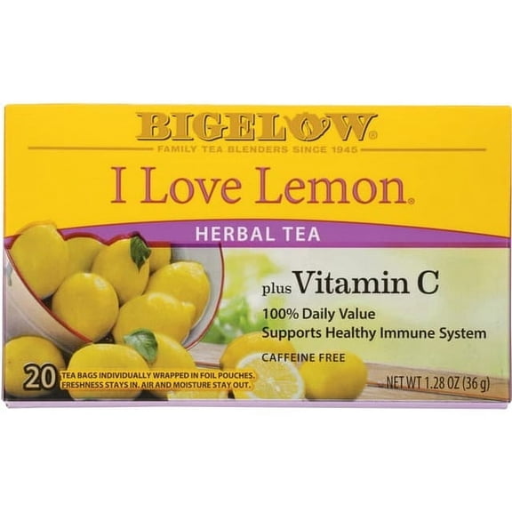 Bigelow Tea I Love Lemon Herbal Tea plus Vitamin C 20 Bag(S) (Pack of 4)