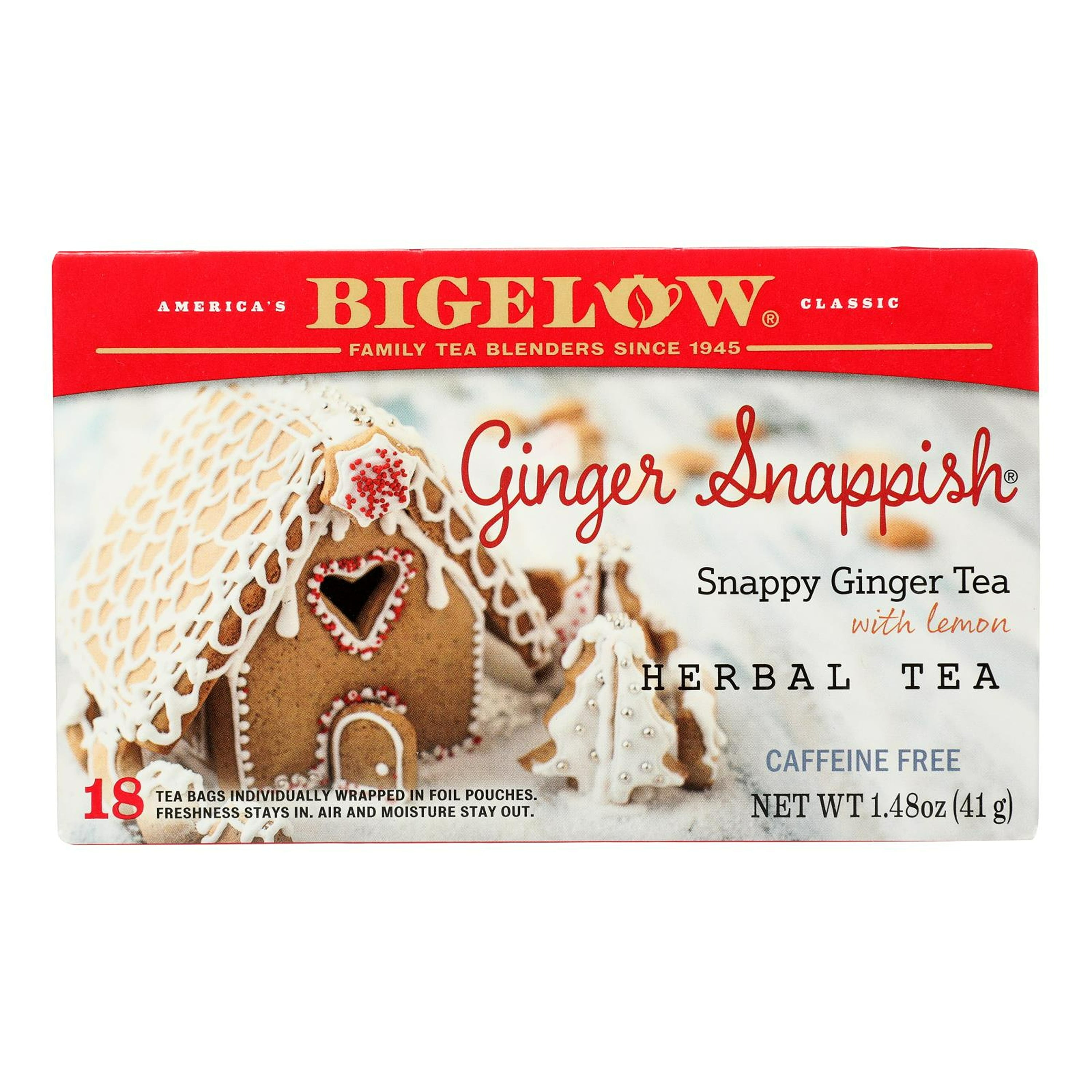 Bigelow Tea Kosher Ginger Snappish Herbal Tea Bags, 108 Ct (6 Boxes of 18)