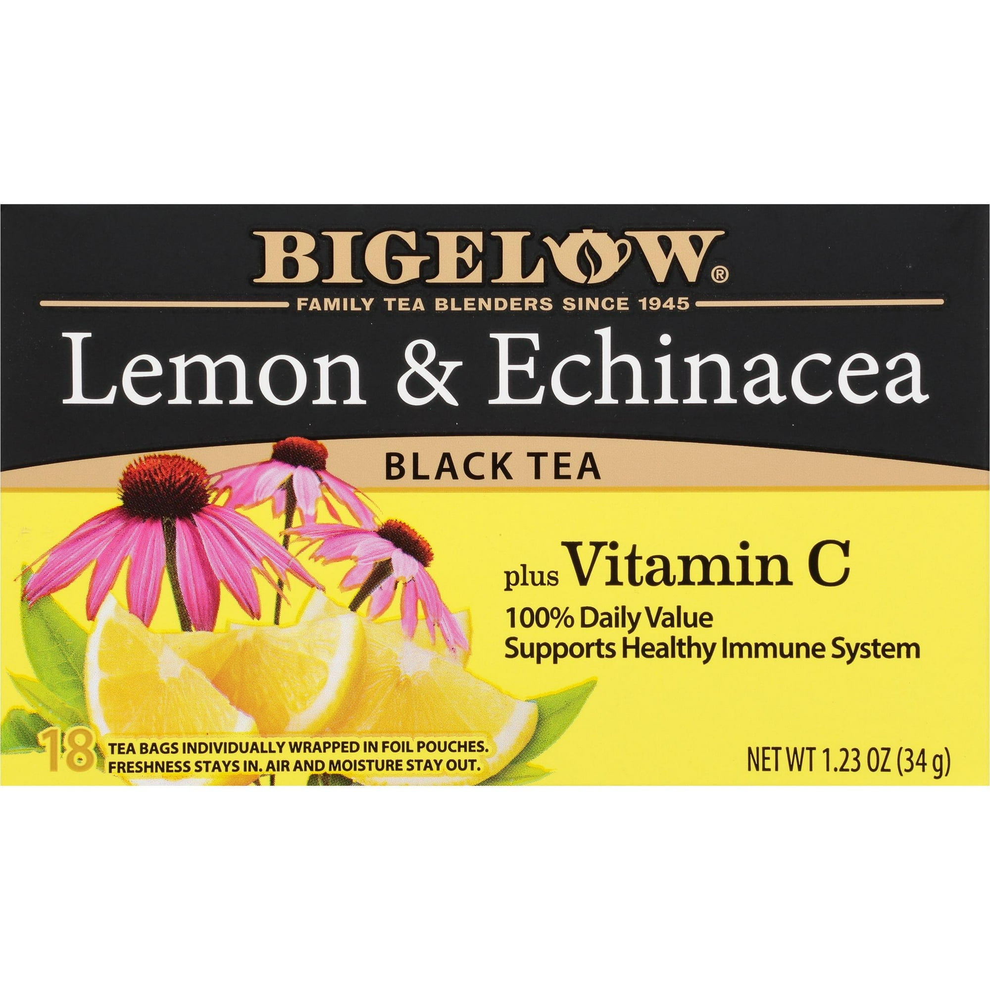 Bigelow Tea Lemon & Echinacea Tea Plus Vitamin C 18 Tea Bags