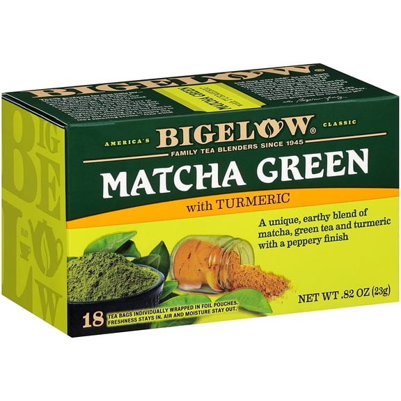 Bigelow Tea Matcha Green Tea with Turmeric 18 Tea Bags Pack of 4