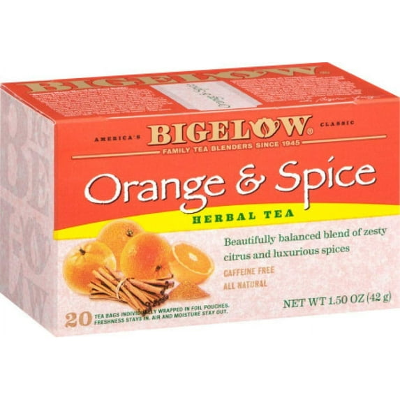 Bigelow Orange & Spice Herbal Tea 20 ea (Pack of 2)