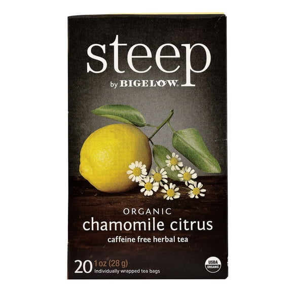 Bigelow Tea Steep Organic Caffeine Free Herbal Tea Chamomile Citrus -- 20 Tea Bags