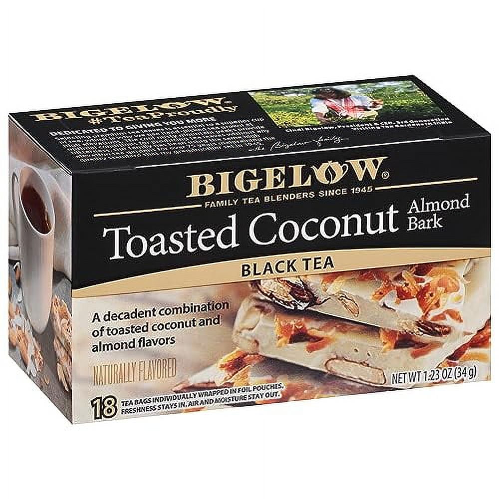 Toasted Tea Bigelow Tea Toasted Coconut Almond Bark Black Tea, Caffeinated, 18 ...