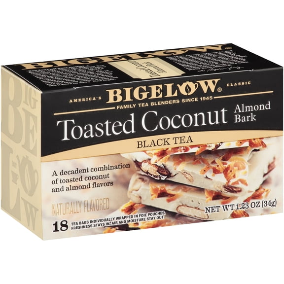 Bigelow Toasted Coconut Almond Bark 36 Tea Bags (2 Boxes Of 18)
