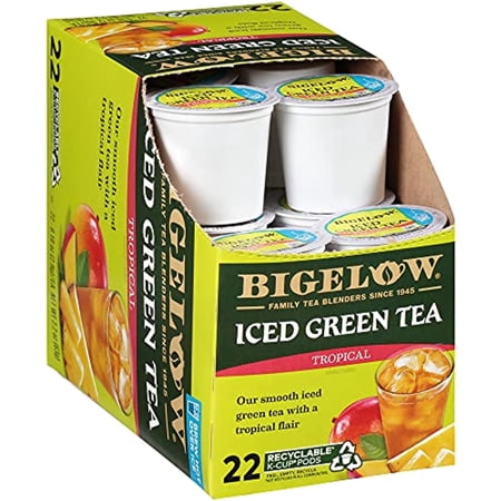 Bigelow Tropical Iced Green Tea K Cups, 22 Count Box (Pack Of 1), Caffeinated 22 K Cup Pods Total