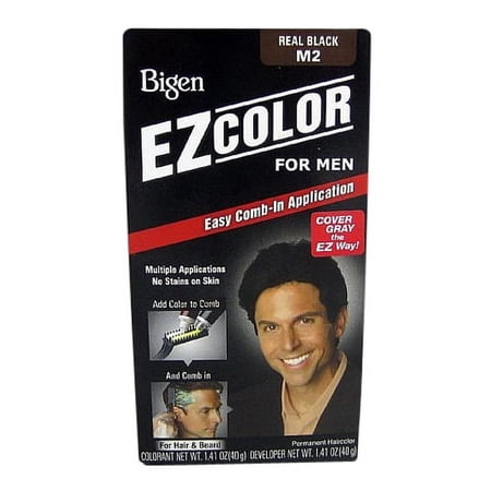 Bigen Ez Color For Men, M2 Real Black Easy Comb In Applicator, 1 Ea, 6 Pack