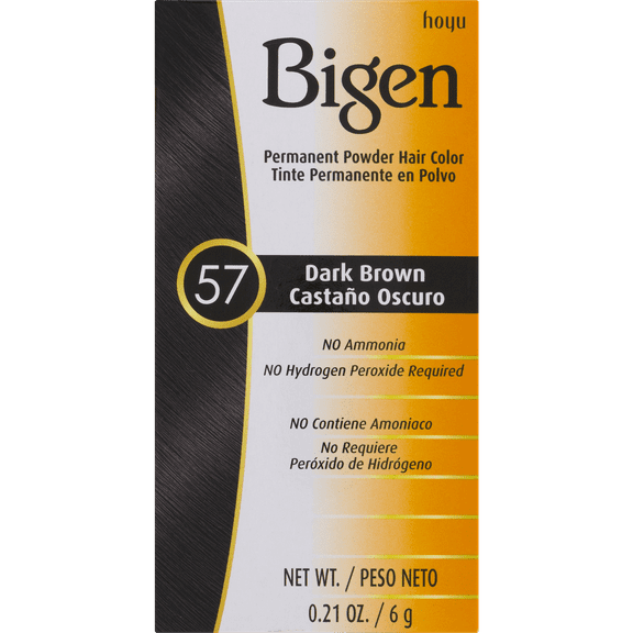 Bigen Permanent Powder Dark Brown 57 Hair Color, .21 oz., Unisex, Adult, All Hair Types
