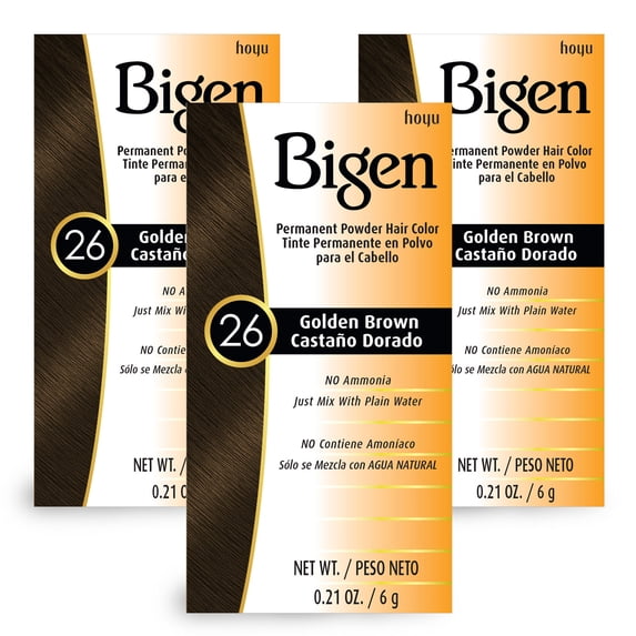 Bigen Permanent Powder Hair Color 3-Pack: 26 Golden Brown