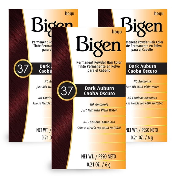 Bigen Permanent Powder Hair Color 3-Pack: 37 Dark Auburn