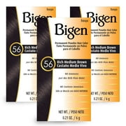 Bigen Permanent Powder Hair Color 3-Pack 56 Rich Medium Brown