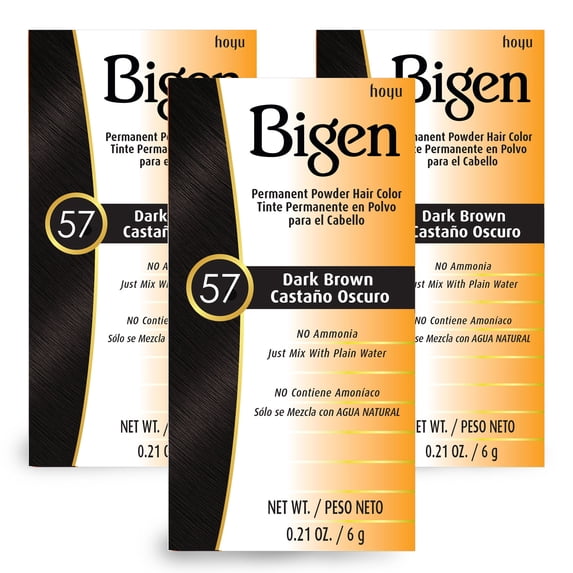 Bigen Permanent Powder Hair Color 3-Pack: 57 Dark Brown