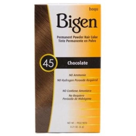 Bigen Permanent Powder Hair Color 45 Chocolate 1 ea (Pack of 2)