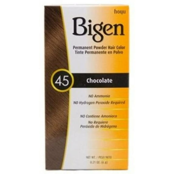 Bigen Permanent Powder Hair Color 45 Chocolate 1 ea (Pack of 4)