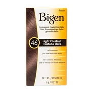 Bigen Permanent Powder Hair Color, 46 Light Chestnut, 0.21 Oz., Pack of 3