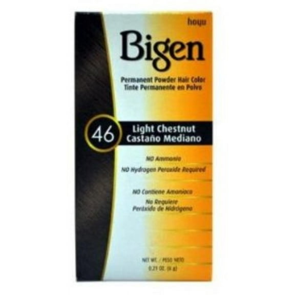 Bigen Permanent Powder Hair Color 46 Light Chestnut 1 ea (Pack of 2)