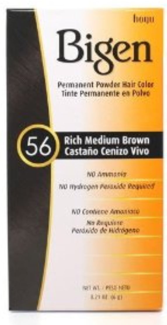 Bigen Permanent Powder Hair Color 56 Medium Brown 1 ea (Pack of 4)