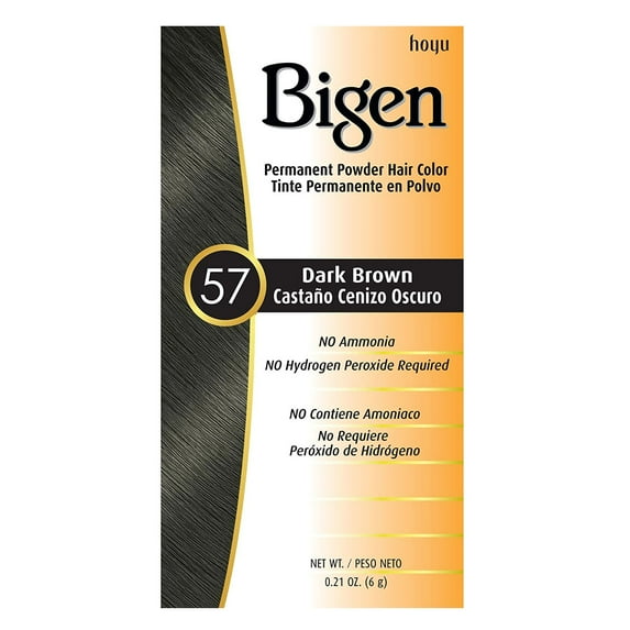 Bigen Permanent Powder Hair Color 57 Dark Brown 0.21 Oz., Pack of 2