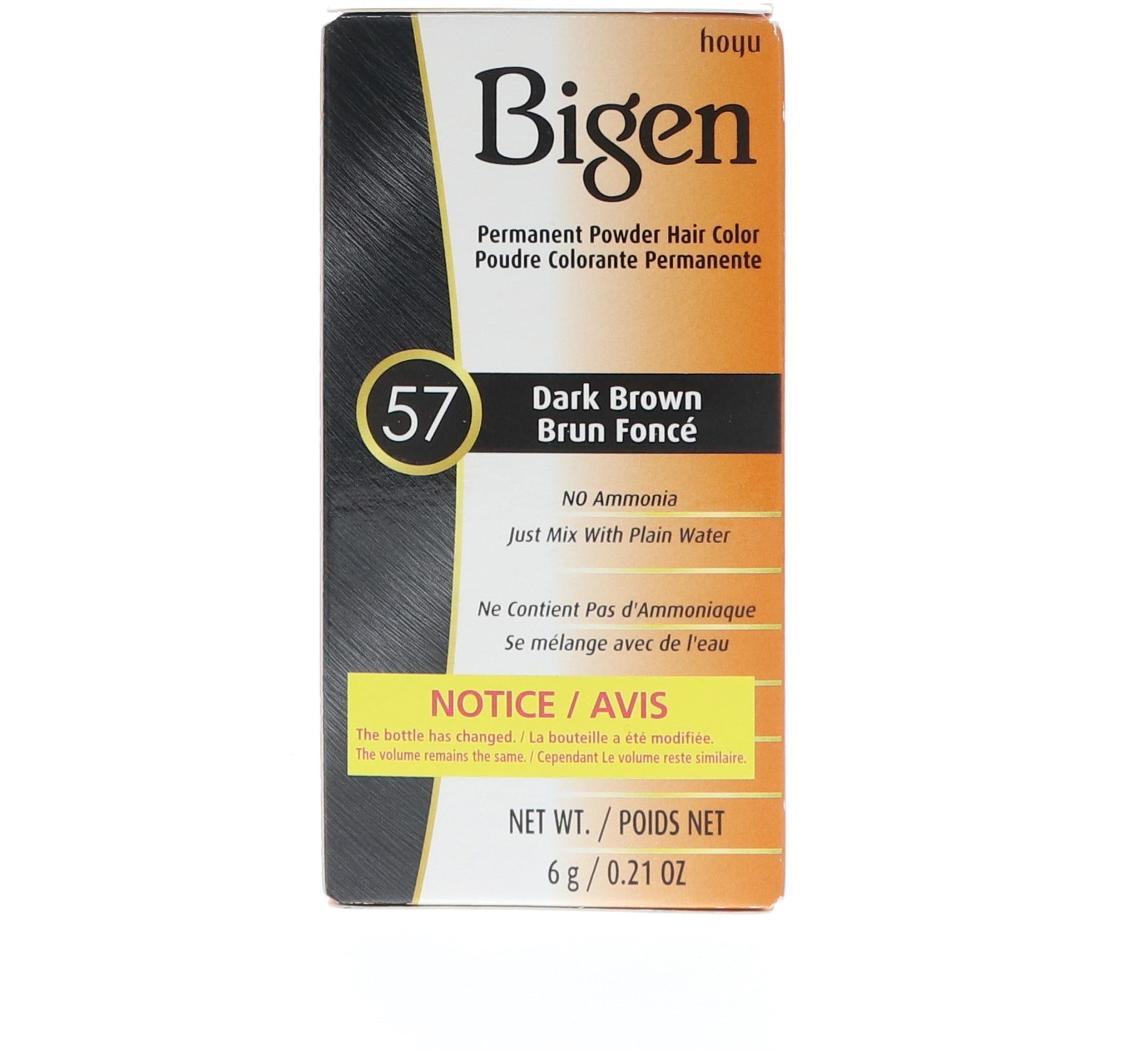 Bigen Permanent Powder Hair Color 57 Dark Brown 1 ea (Pack of 4)