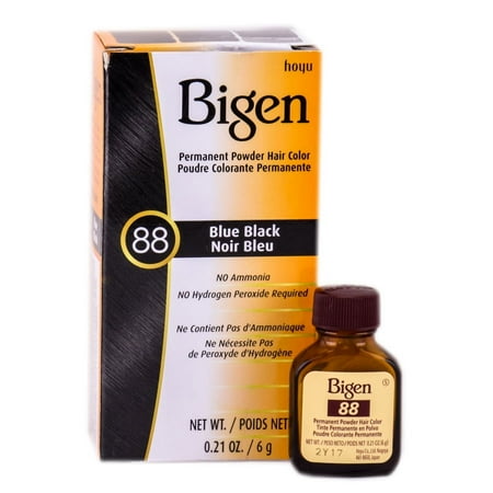 Bigen Permanent Powder Hair Color, 88 Blue Black, 0.21 oz., Adult Female