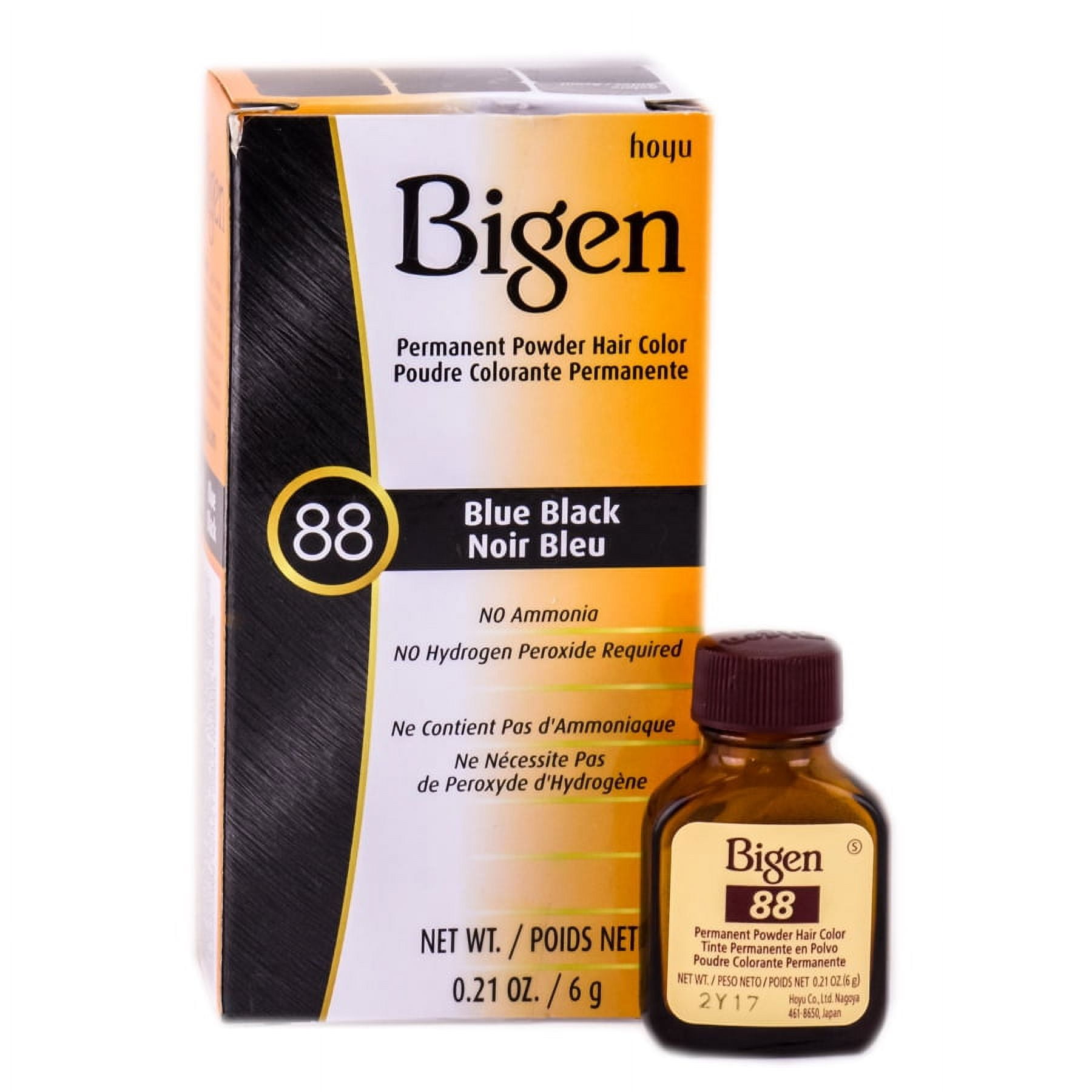Bigen Permanent Powder Hair Color Dye Grey Mixing 88 Blue Black 0.21 oz. Female Walmart