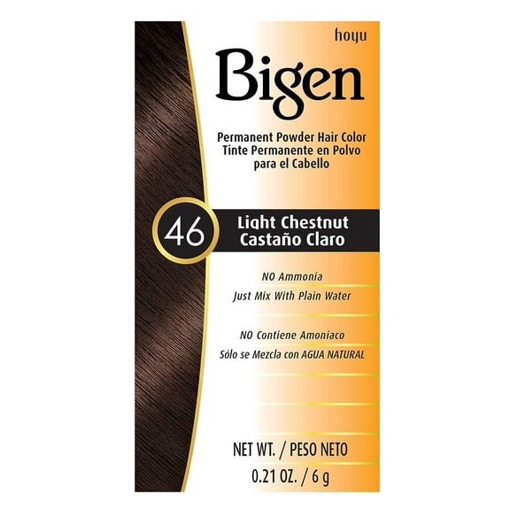 Bigen Powder Hair Color #46 Light Chestnut 0.21oz (Pack of 3)