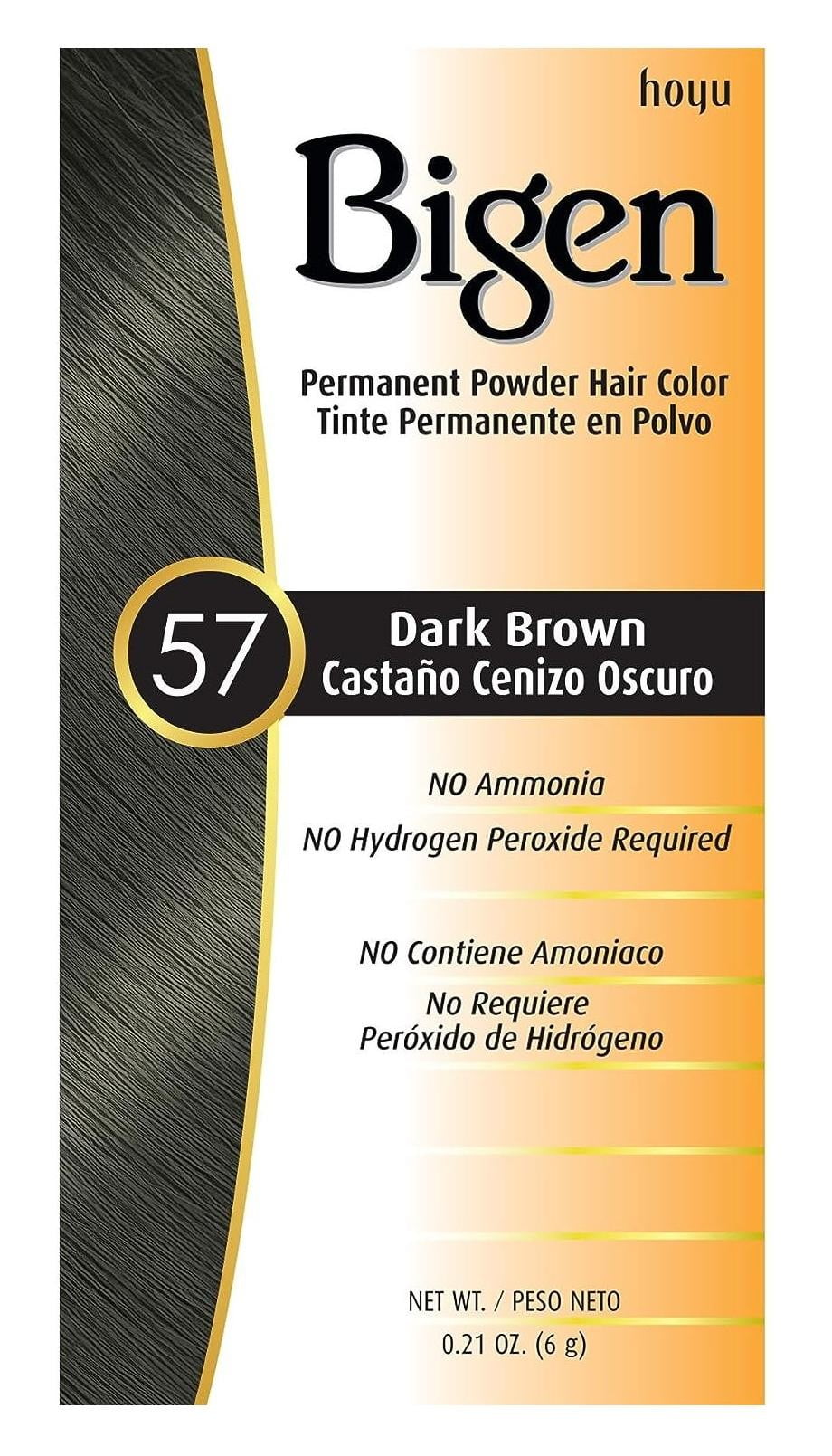 Bigen Powder Hair Color #57 Dark Brown 0.21oz (Pack of 3)