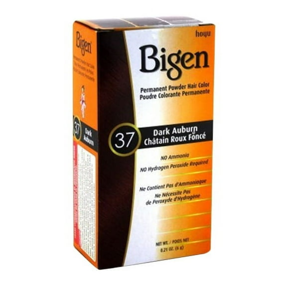 Bigen Powder Permanent Hair Color #37 Dark Auburn, 0.21 Oz, 6 Pack