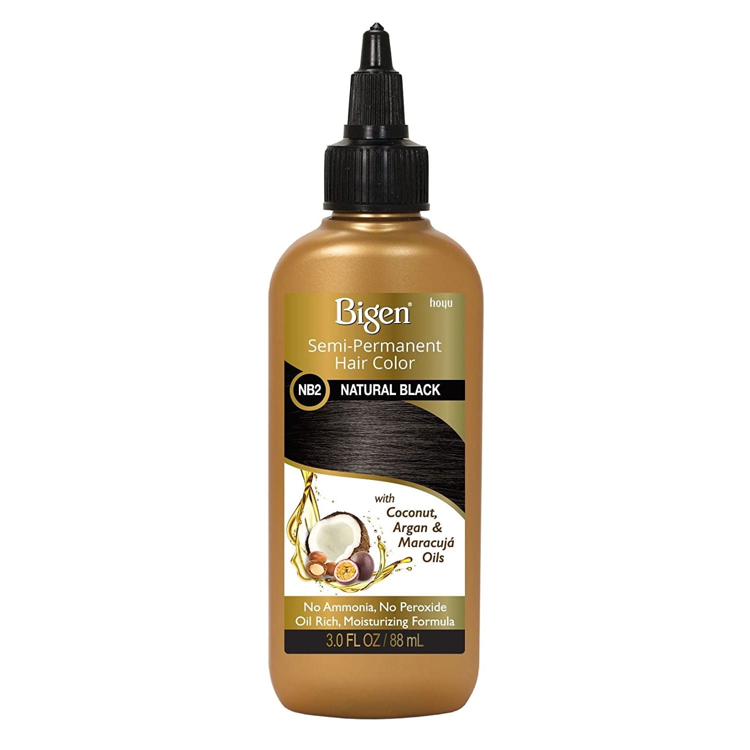 Bigen Semi Permanent Hair Color NB2 Natural Black 3 Oz., Pack of 6