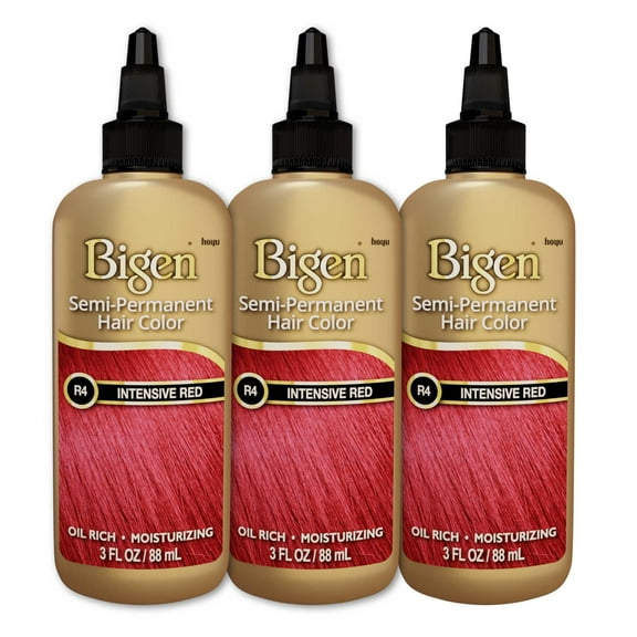 Bigen Semi-Permanent Hair Color R4 Intensive Red 3-Pack