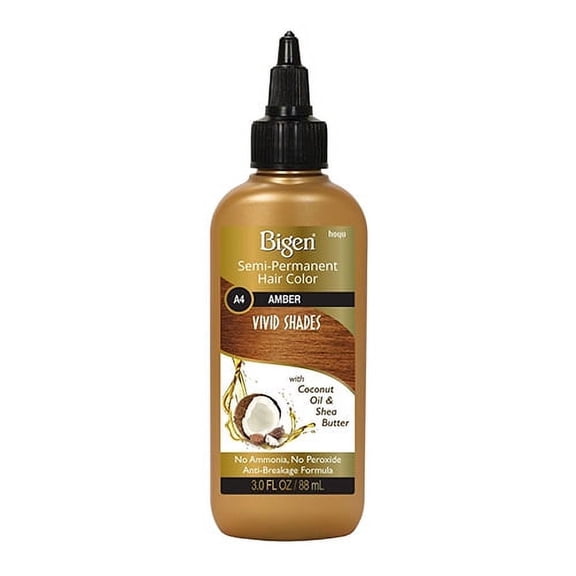 Bigen Semi Permanent Hair color Vivid Shades, A4 Amber, 3 Oz, 2 Pack