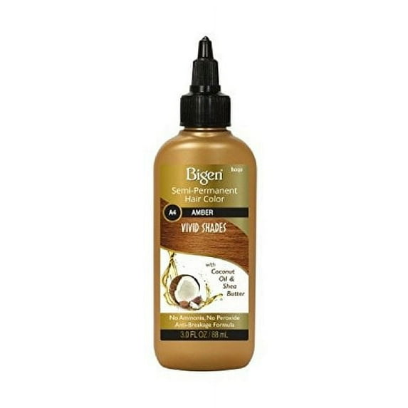Bigen Semi Permanent Vivid Shades Hair Color, A4 Amber, 3 Oz., Pack of 3