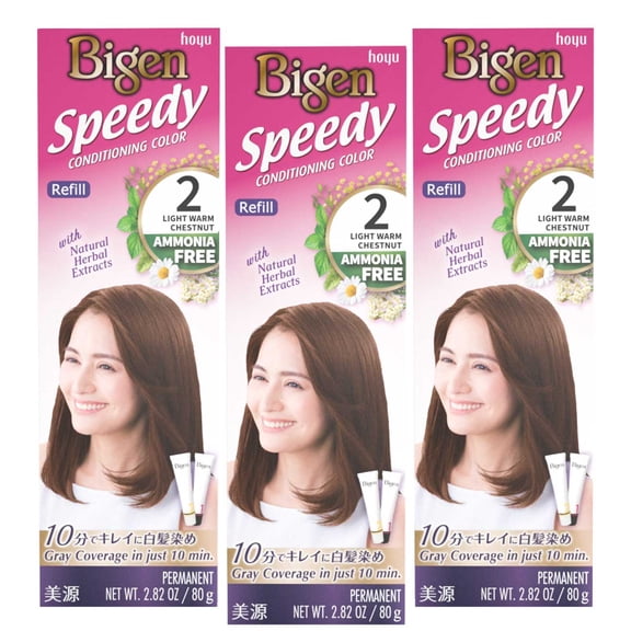 Bigen Speedy Conditioning Color Refill: 2 Light Warm Chestnut - 3 Pack