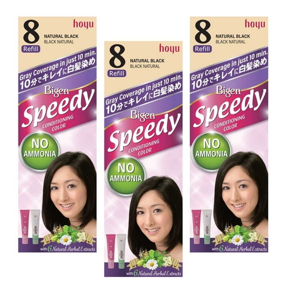 Bigen Speedy Conditioning Color Refill: 8 Natural Black - 3 Pack