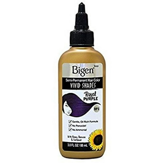 Bigen Vivid Shades Semi-permanent Hair Color, Royal Purple 3 oz (Pack of 2)