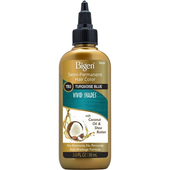 Bigen Vivid Shades Semi-permanent Hair Color, Turquoise Blue 3 oz