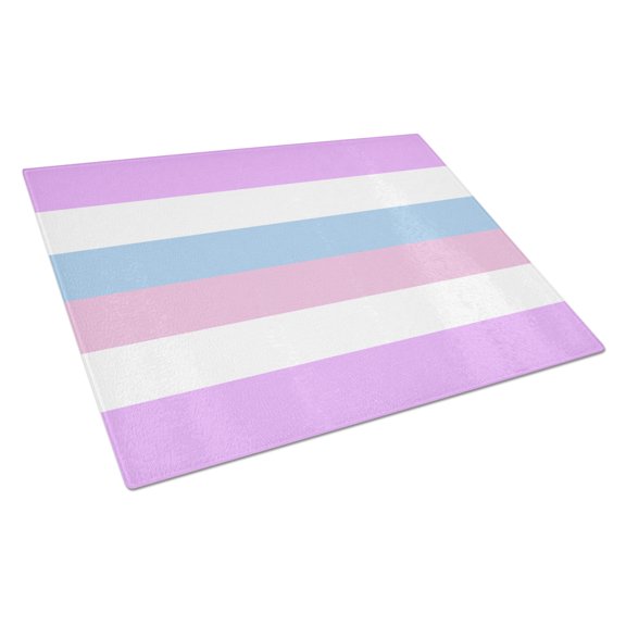 Bigender Pride Glass Cutting Board Large