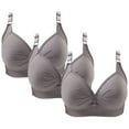 thumbnail image 1 of Bigersell 3 Pack of Bras for Women Plus Size Wireless Bra Ruched Front Ladies Push up Padded Bras No Underwire Wire-Free Bra Hook and Eye Closure S-6-Gray, 1 of 4