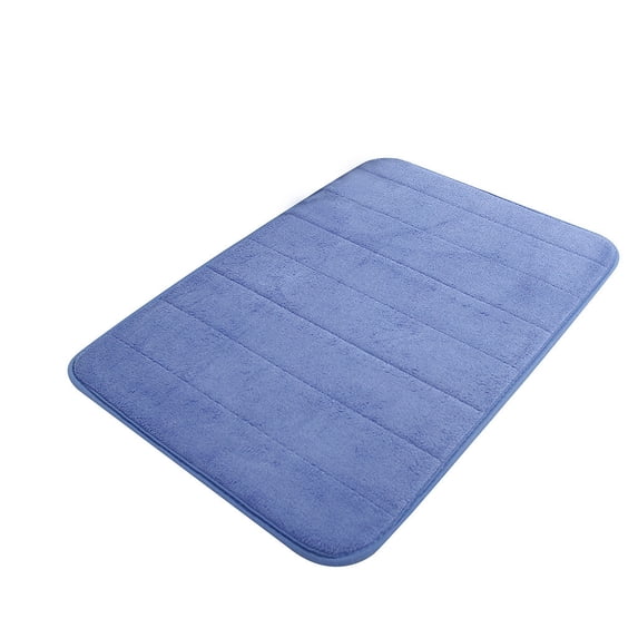 Bigersell Absorbent Bath Mat Memory Foam Bathroom Rugs 35 inch x 23 inch Non-Slip Bath Mats for Shower Bathroom Floor Carpet Rugs Quick Dry Machine Washable Bathmat Blue