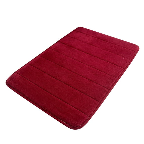 Bigersell Absorbent Bath Mat Memory Foam Bathroom Rugs 35 inch x 23 inch Non-Slip Bath Mats for Shower Bathroom Floor Carpet Rugs Quick Dry Machine Washable Bathmat Red