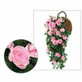 thumbnail image 1 of Bigersell Artificial Hanging Flower Plants, Fake Hanging Flowers for Outdoor, Lightweight Faux Plastic Spring Artificial Rose Plants for Garden, Hang Planter, Wedding, Home Decor Pinks, 1 of 6