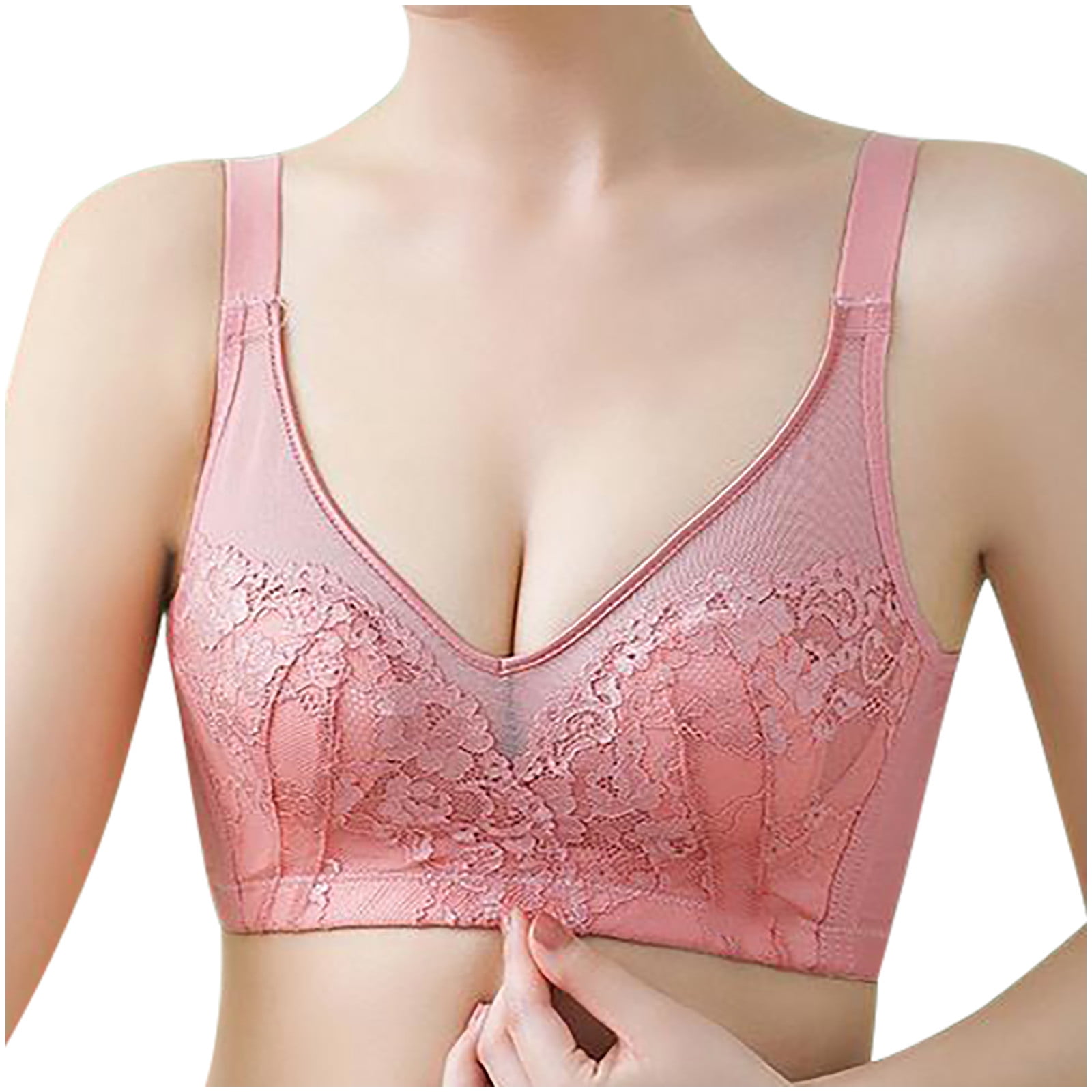 Bigersell Athletic Bras for Women Clearance Tube Bras for Women Molded Bra  Style R3459 V-Neck Convertible Bras Hook and Eye Bra Closure Women Size  Wireless Bra Pink L 