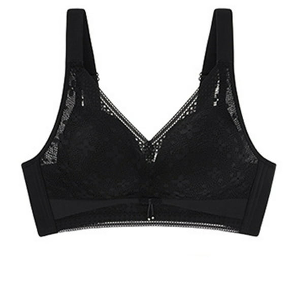 Bigersell Back Smoothing Bras for Women Clearance Bras for Women Wirefree Wire-Free Bra Style B1583 V-Neck Convertible Bras Hook and Eye Bra Closure Regular Size Sleep Bras for Women Black 36