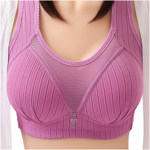 Bigersell Backless Sports Bra Women's Sports Bras Yoga Sports Bra Modern Bra Style B65 Yoga Bra Women Lightly Lined Bra Feature Full-Coverage Bra Hook & Eye Bra Closure , Hot Pink L